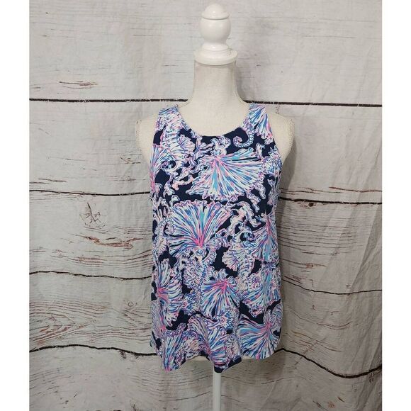 Lilly Pulitzer Kristen Strappy Tank Shells Bells Size Medium - Picture 2 of 6